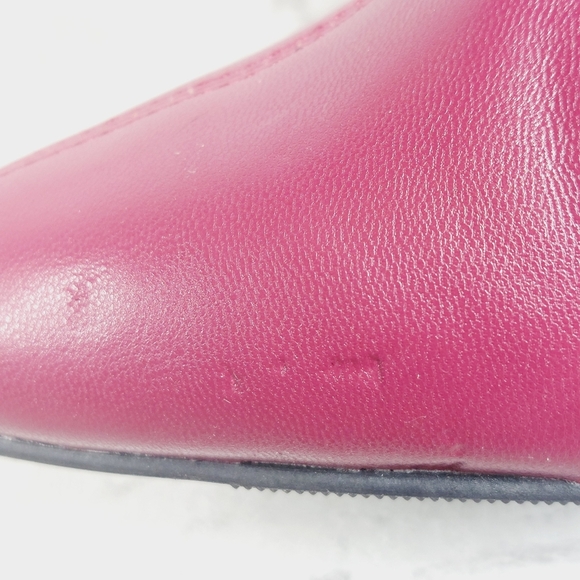 NEW Open Edit Burgundy Leather Ederika Clear Wedge Pointy Toe Ankle Boots i131 - Picture 12 of 14